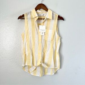 NWT BeachLunchLounge Women’s Linen Sleeveless Tie Front Top Size S
